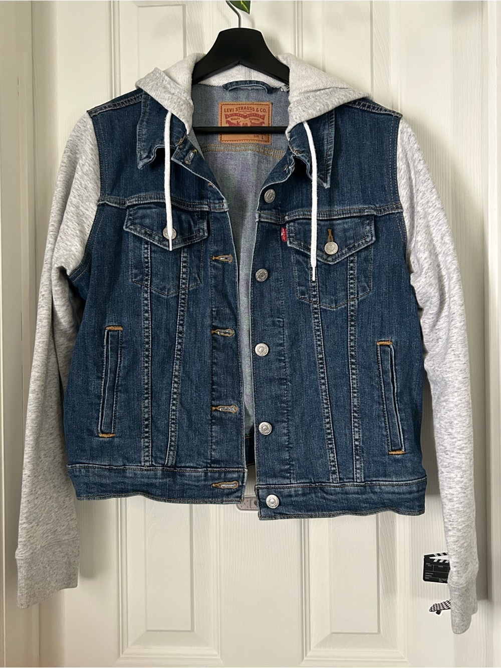 Levi's Light Blue Denim Jacket with Brown Leather Patch